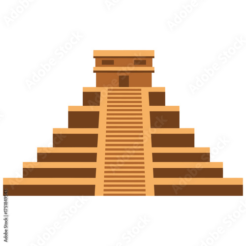 Explore the ancient wonder of a Mayan pyramid with detailed steps and architecture