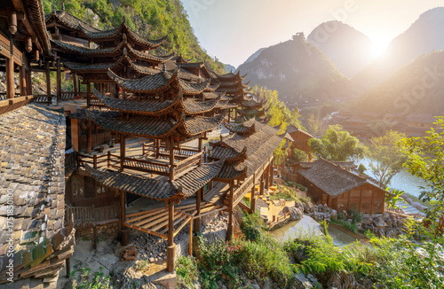 Photos "Fenglin Buyi" is a small town inhabited by the Buyi people, located in Xingyi, Guizhou, China