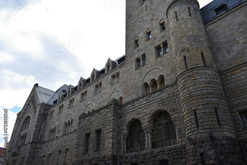 Imperial castle (Zamek Cesarski) in Poznan town, Poland. Facade of historical building