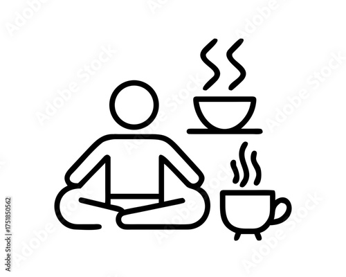 Illustration of a person meditating with tea