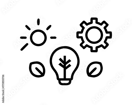 Illustration of sustainable energy sources