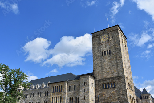 Imperial castle (Zamek Cesarski) in Poznan town, Poland. Facade of historical building