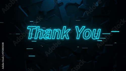 Abstract Neon Thank You Background Video With Dark Texture