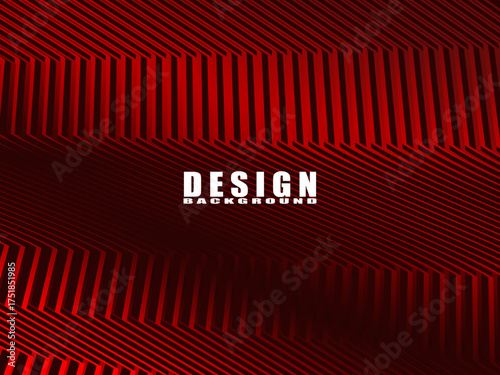 High contrast shiny red and black stripes background. Abstract technology graphic banner design. Vector corporate background.