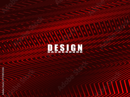 High contrast shiny red and black stripes background. Abstract technology graphic banner design. Vector corporate background.