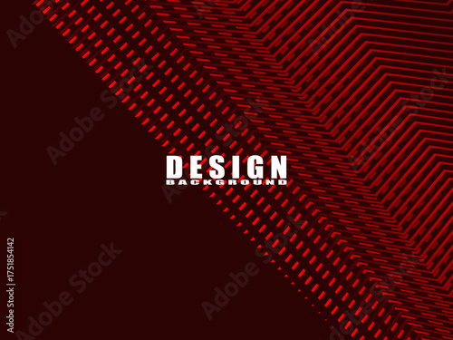 High contrast shiny red and black stripes background. Abstract technology graphic banner design. Vector corporate background.