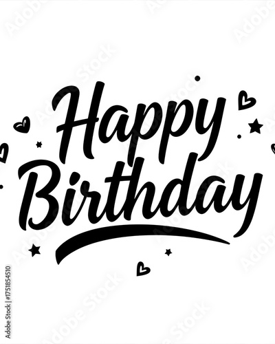 happy birthday, birthday typography, black typography, birthday vector, birthday design, birthday poster, birthday template, birthday greeting, happy birthday text, celebration design, vector art, min