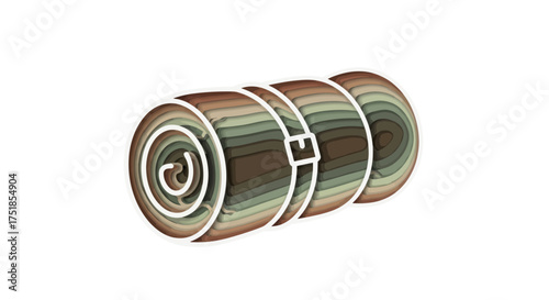 Rolled Sleeping Mat with Straps Camping Equipment for Outdoor Adventures.