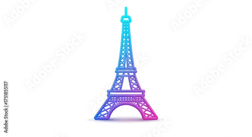 Gradient Eiffel Tower Illustration Iconic Parisian Landmark Design.