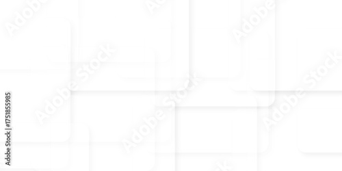 Modern Abstract white background design with layers of textured white transparent material in triangle and squares shapes. White color technology concept geometric line vector background.	
