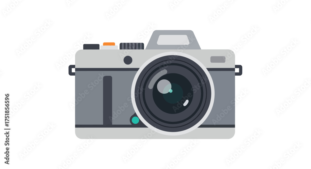 Fototapeta premium Flat Design Vintage Film Camera Illustration with Retro Style.