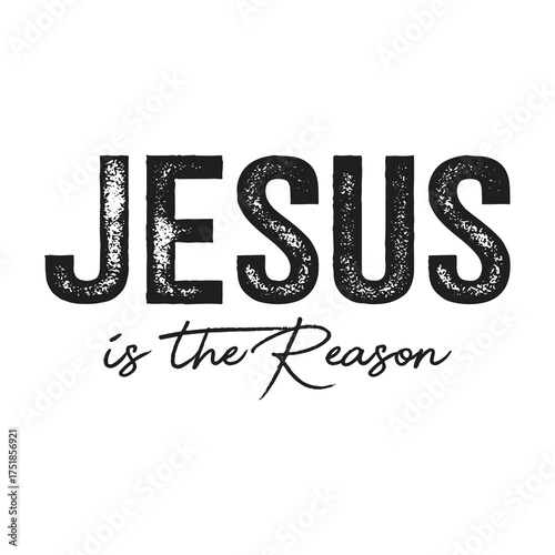 Jesus is the Reason Religious Christmas Typography T-shirt Design 