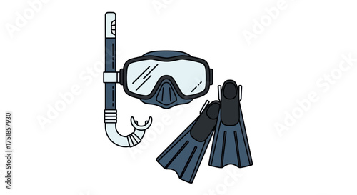 Snorkeling Gear: Mask Snorkel and Flippers for Underwater Exploration.