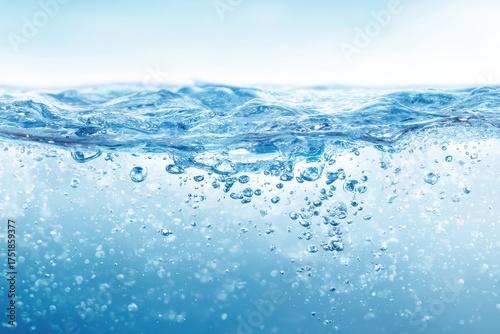 Clear water with bubbles rising to the surface