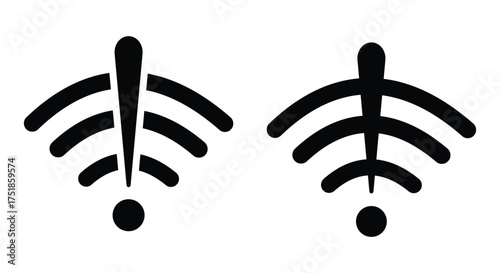 Wi-Fi and Wireless Network Icon Set – 25 Vector Symbols for Internet Connection, Signal Strength, and Remote Access