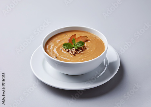 Wallpaper Mural Sapodilla Pudding: Smooth Tropical Fruit Dessert Garnished with Plum and Nuts Torontodigital.ca