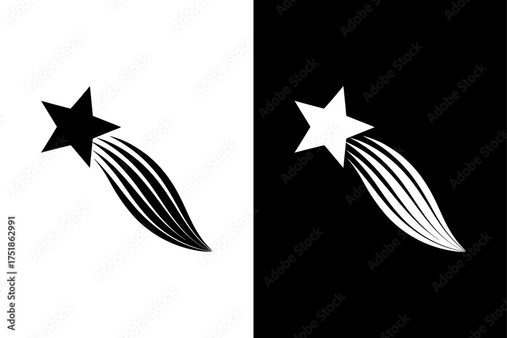 Obraz premium Abstract Falling Star — Elegant Flat Vector Symbol.