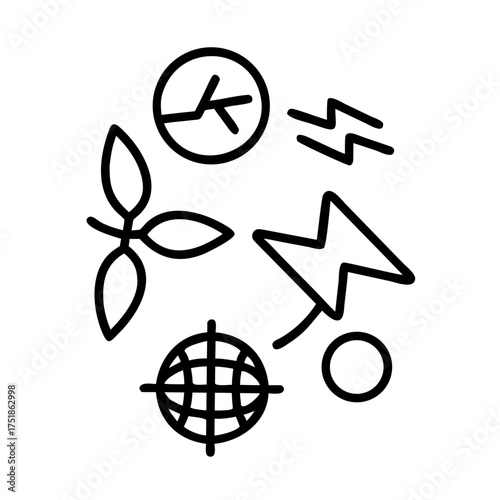 Environmental awareness icon set for ecological concept