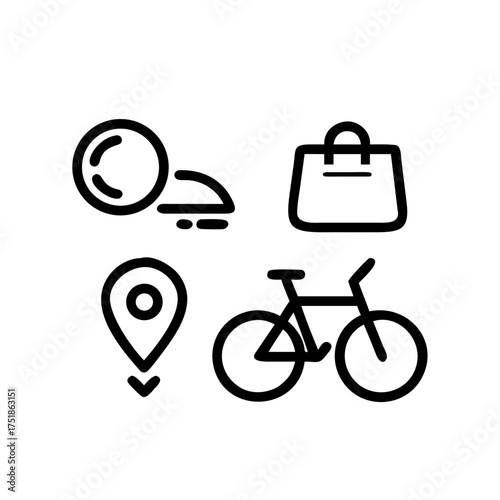 Wallpaper Mural Icon set showcasing shopping, delivery, and location services Torontodigital.ca
