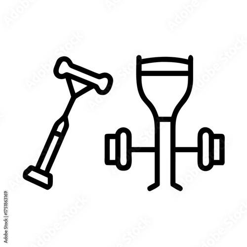 Icon showing facial massage roller and dumbbell