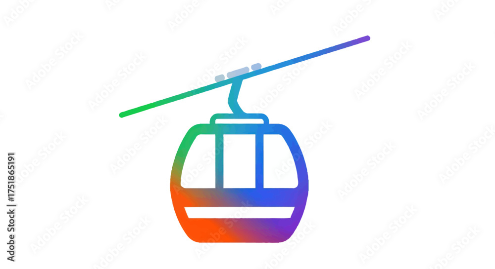 Fototapeta premium Colorful Cable Car Icon with Gradient Design.
