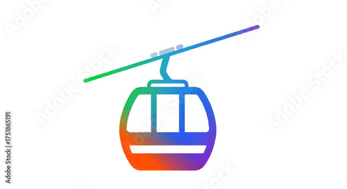 Colorful Cable Car Icon with Gradient Design.