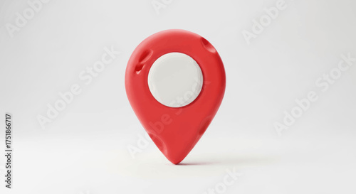 Red and White Location Pin Icon for Navigation and Mapping.
