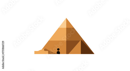 Stylized Egyptian Pyramid with Entrance and Shadow Detail.