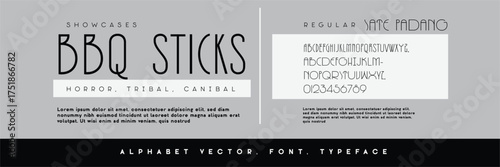 Alphabet Vector, font, typeface, typography, logo, branding, bbq sticks, meat, bbq,