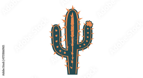 Stylized Saguaro Cactus with Decorative Lights.