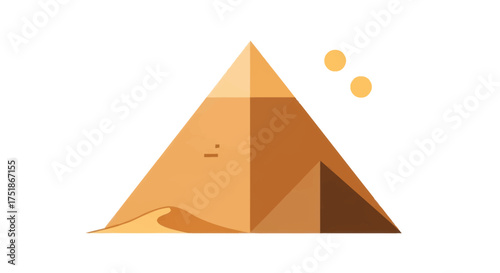Stylized Egyptian Pyramid with Desert Sand and Coins.