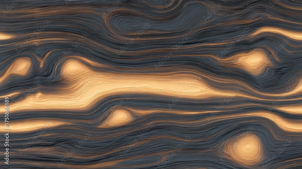 Obraz premium Abstract digital art piece that appears to be a close-up of a wave-like pattern. the pattern is made up of multiple layers of different shades of orange and black, creating a gradient effect.