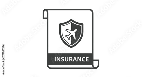 Airplane Shield Insurance Policy Document Icon.