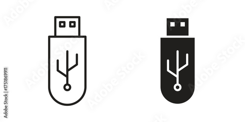 usb drive icon. Monochrome simple icons for templates, web design