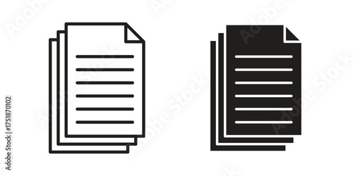 papers icon. Monochrome simple icons for templates, web design