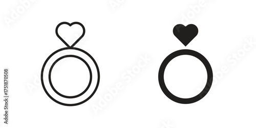 Wedding ring icon. Monochrome simple icons for templates, web design