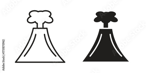 Volcano icon. Monochrome simple icons for templates, web design