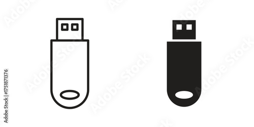 USB icon. Monochrome simple icons for templates, web design