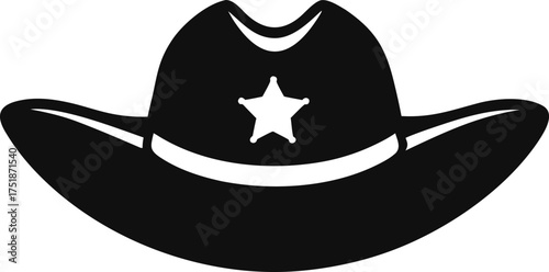 Simple Sheriff Hat Silhouette Vector Illustration