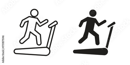 Treadmill icon. Monochrome simple icons for templates, web design