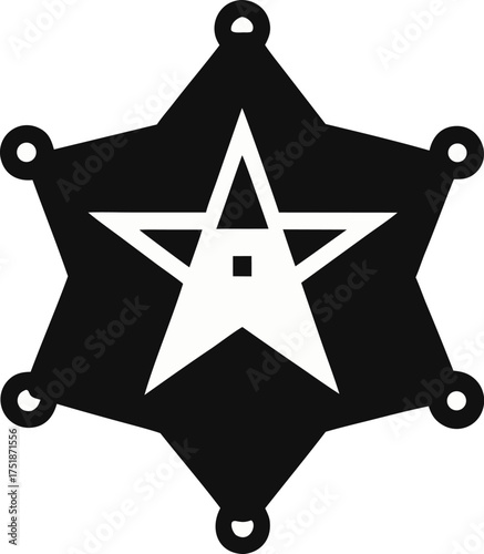 Clean and Minimal Sheriff Star Badge Silhouette