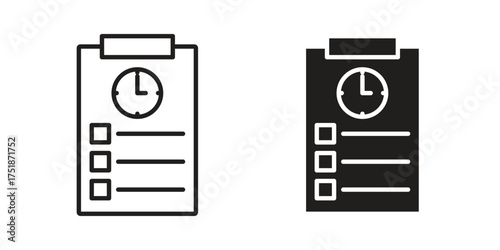 Timesheet icon. Monochrome simple icons for templates, web design