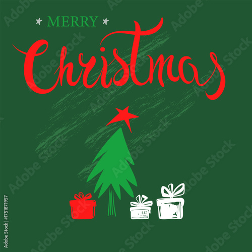 Merry Christmas greeting cards templates. Vector holiday background for card, party, invitation banner, social media, marketing.