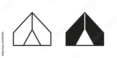 Tent icon. Monochrome simple icons for templates, web design