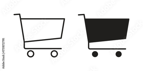 Shopping trolley icon. Monochrome simple icons for templates, web design