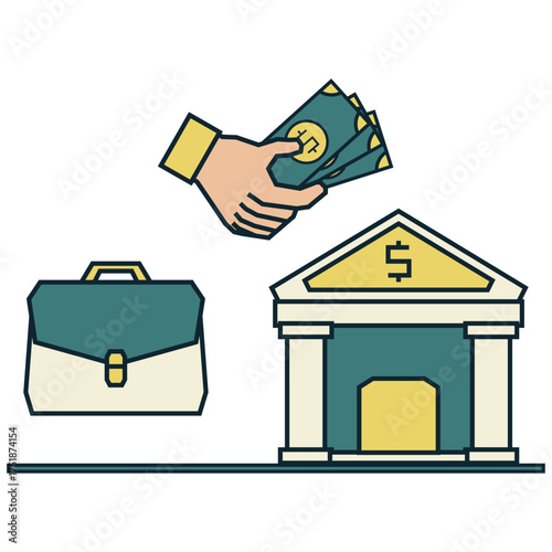 Save Money in the Bank Financial Investment Icon