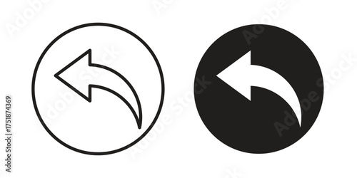 Reply icon. Monochrome simple icons for templates, web design