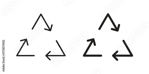 Recycle icon. Monochrome simple icons for templates, web design