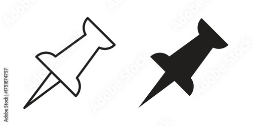 Push pin icon. Monochrome simple icons for templates, web design