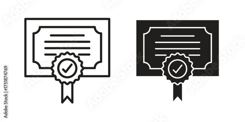 Qualification icon. Monochrome simple icons for templates, web design